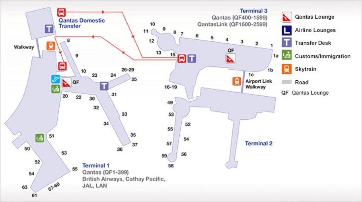 карта терминала Сиднейского аэропорта