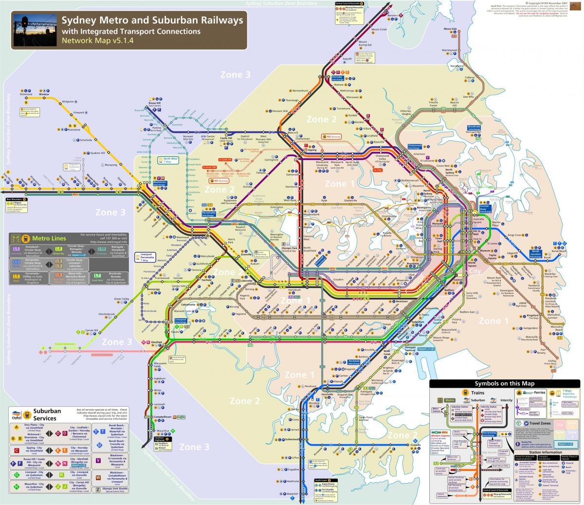 карта станции метро Сидней