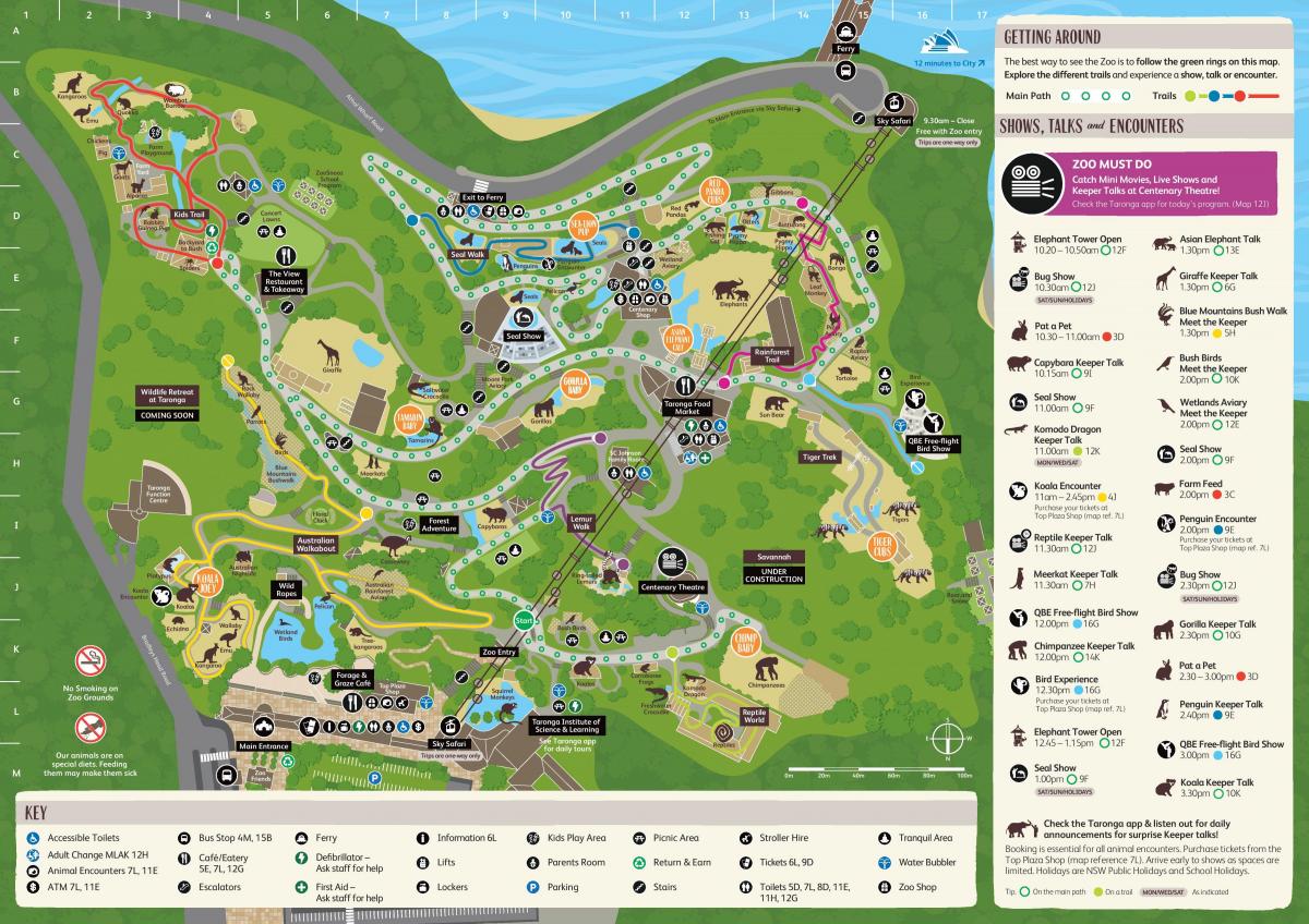 карта зоопарка Сиднея